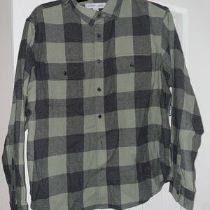 NWTMen's Green Flannel Button- Up